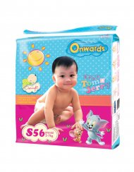 Onwards - Tom & Jerry baby diapers (Jumbo pack) - S56 (for babies 3-7kg)